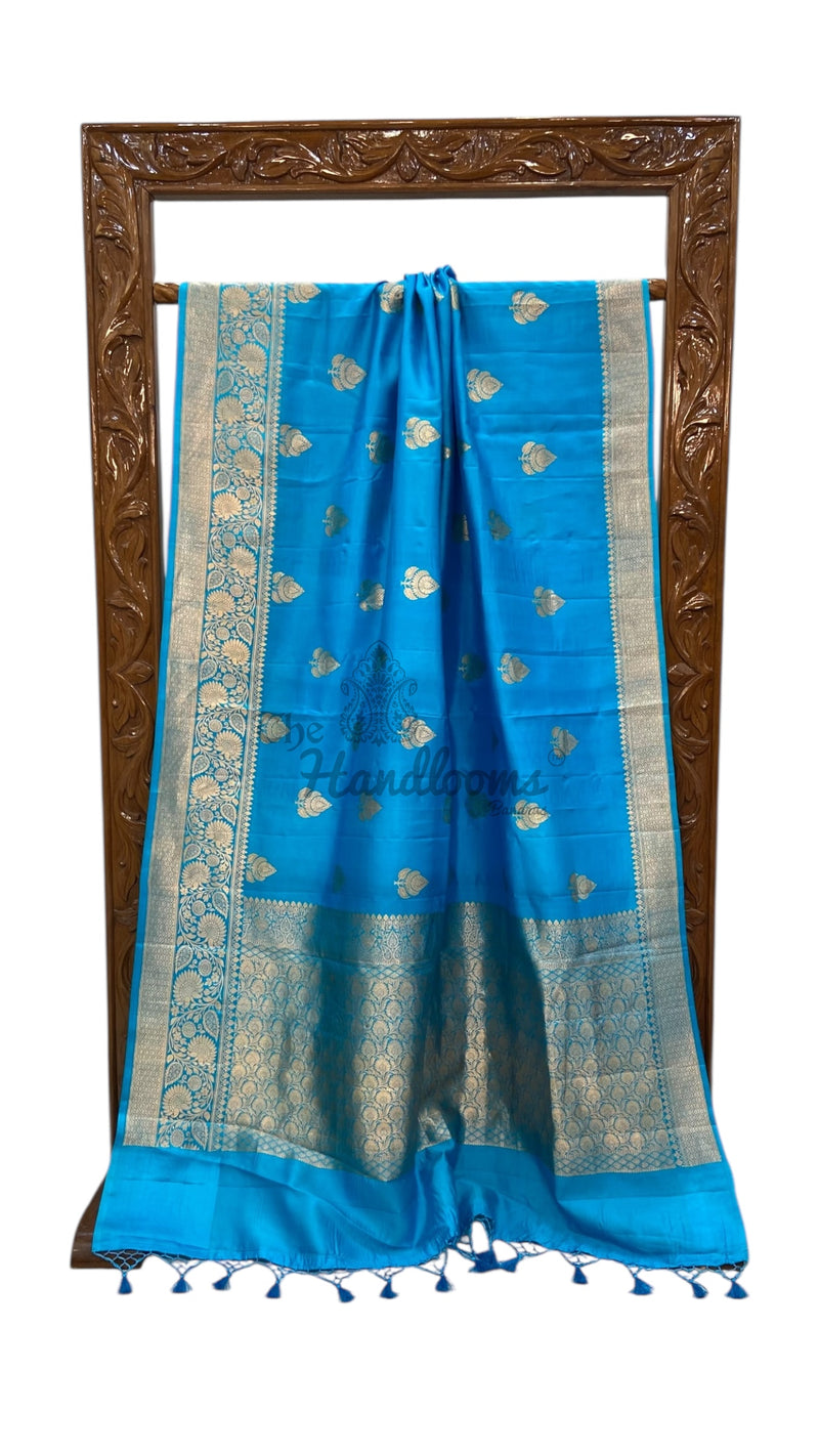 Pure Katan Silk Banarasi Handloom Saree - All over Kadua motifs - The Handlooms