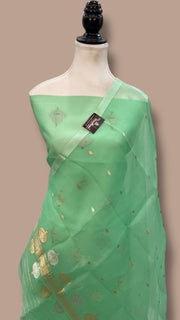 Pure  Kora Silk Handloom Banarasi Dress Material Kadua Boota With Kora Dupatta - The Handlooms