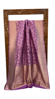Pure Katan Silk Banarasi Handloom Saree - All over Jaal work With Meenakari - The Handlooms