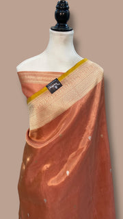 Pure Katan Tissue Silk Handloom Banarasi Saree - All over kadua motifs - The Handlooms