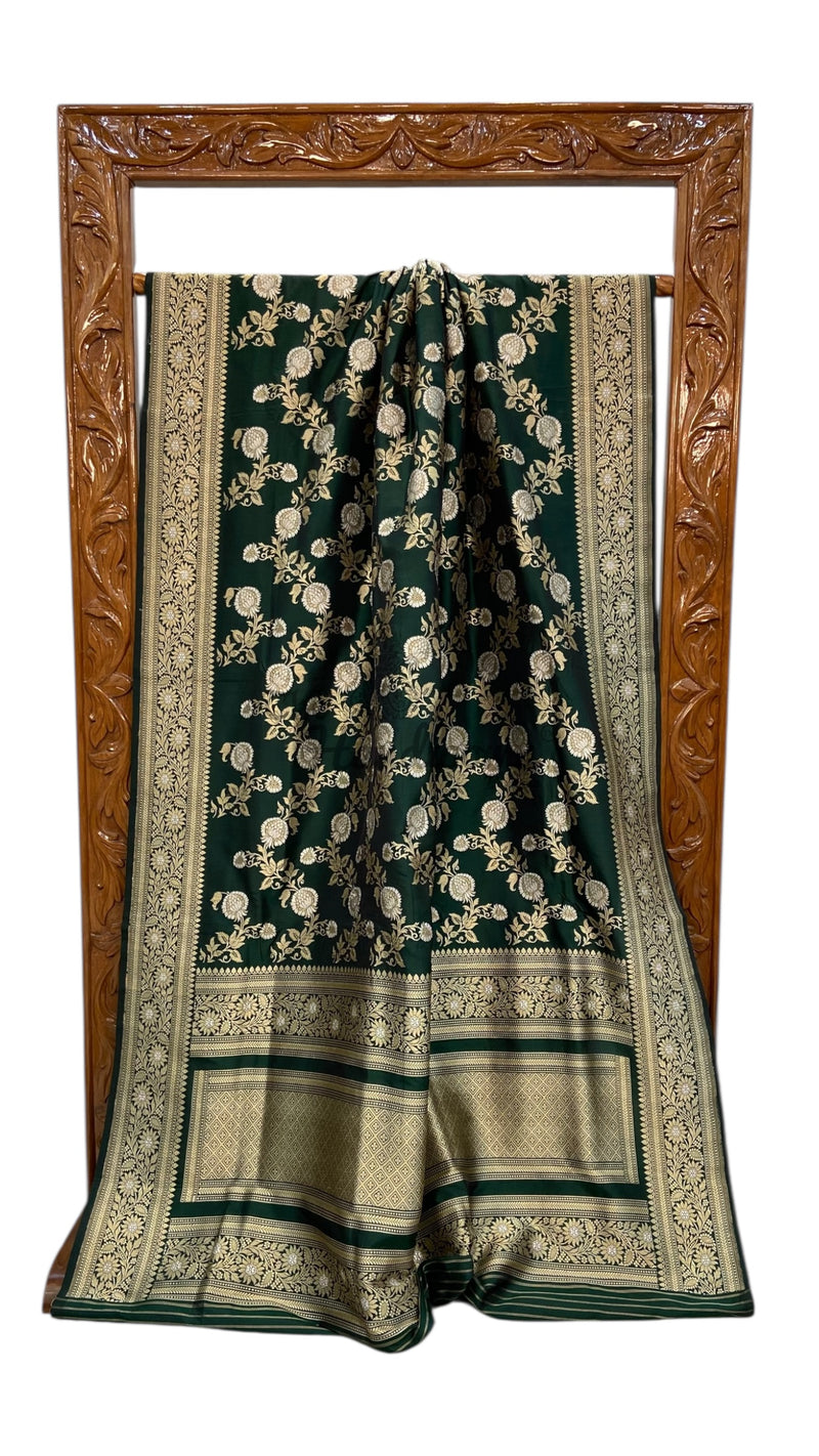 Pure Katan Silk Banarasi Handloom Saree - All over kadiyal Jaal work - The Handlooms