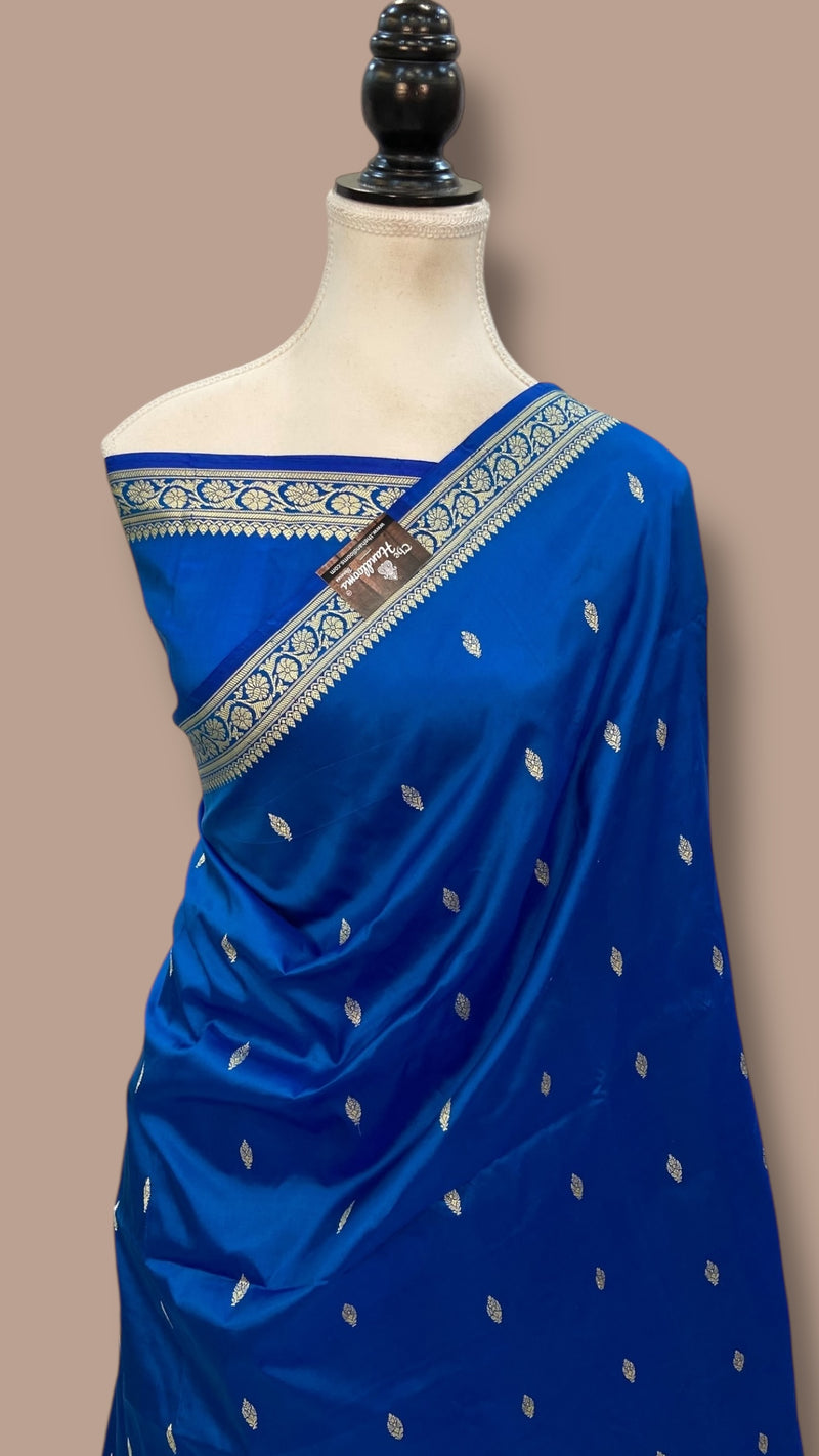 Pure Katan Silk Reshmi Zari Banarasi Handloom Saree - The Handlooms