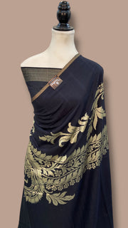 Moonga Georgette Handloom Banarasi Saree - The Handlooms