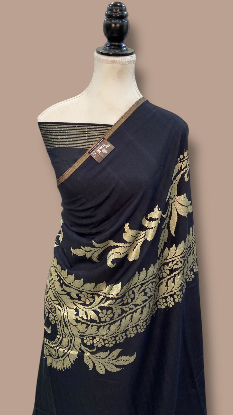 Moonga Georgette Handloom Banarasi Saree - The Handlooms