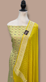 Chanderi Cotton Banarasi Dress material - Georgette Dupatta - The Handlooms