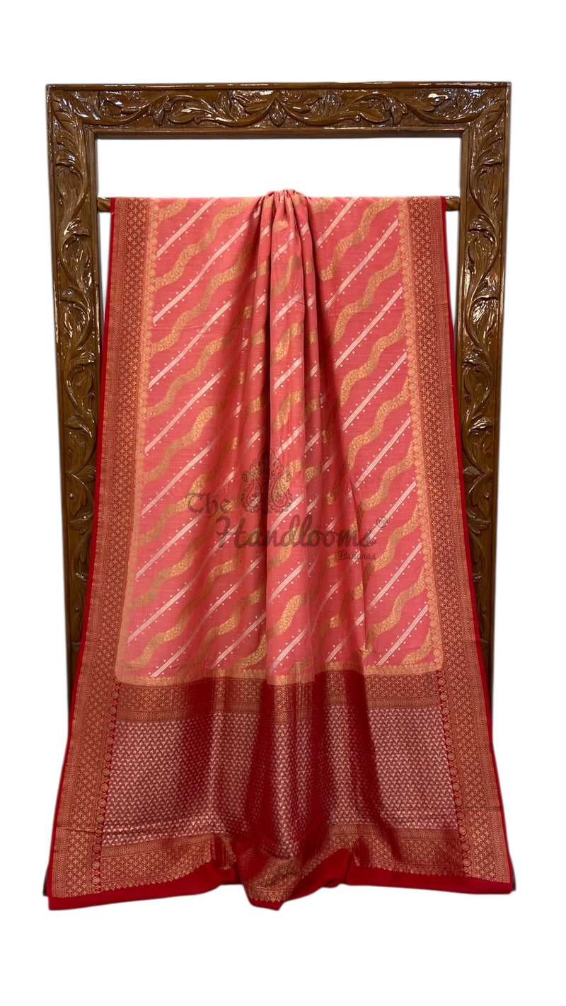 Moonga Georgette Handloom Banarasi Saree - The Handlooms