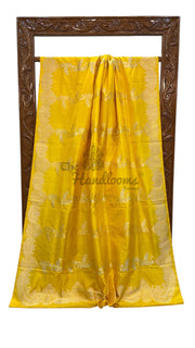 Pure Katan Silk Banarasi Handloom Saree - All over soona roopa  Kadua stripe - The Handlooms