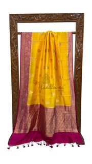 Pure Katan Silk Banarasi Handloom Saree - All over Kadua motifs - The Handlooms
