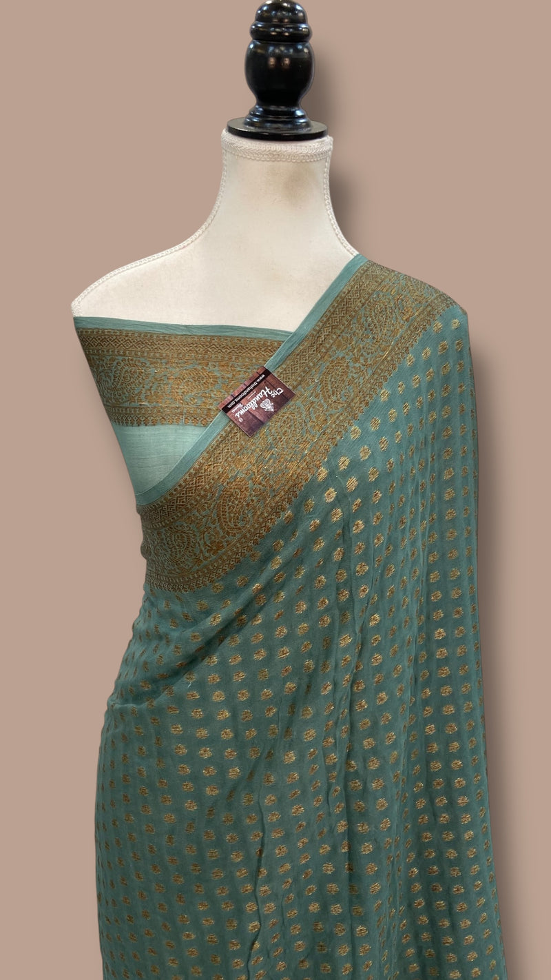 Pure Chiffon Khaddi Banarasi Saree - The Handlooms