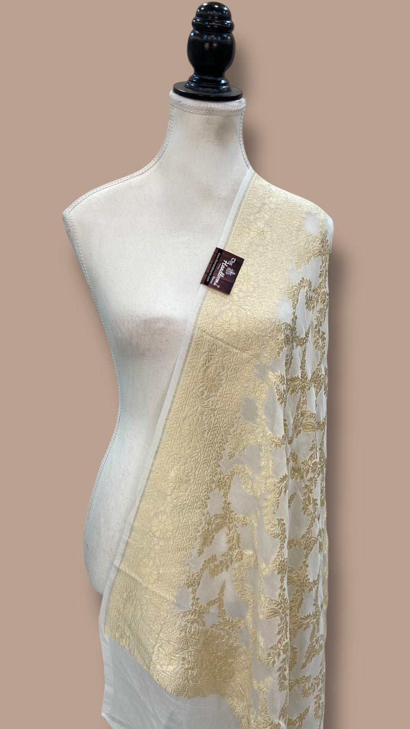 Pure Khaddi Georgette Handloom Dupatta - The Handlooms