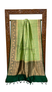 Pure Katan Silk Banarasi Handloom Saree - All over Kadua motifs - The Handlooms