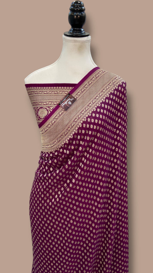 Khaddi Georgette Handloom Banarasi Saree - The Handlooms