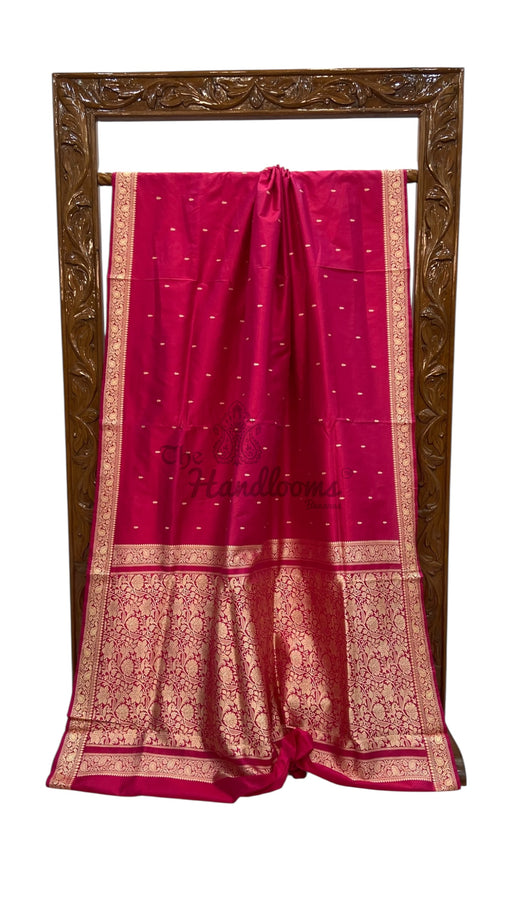 Pure Katan Silk Reshmi Zari Banarasi Handloom Saree - The Handlooms
