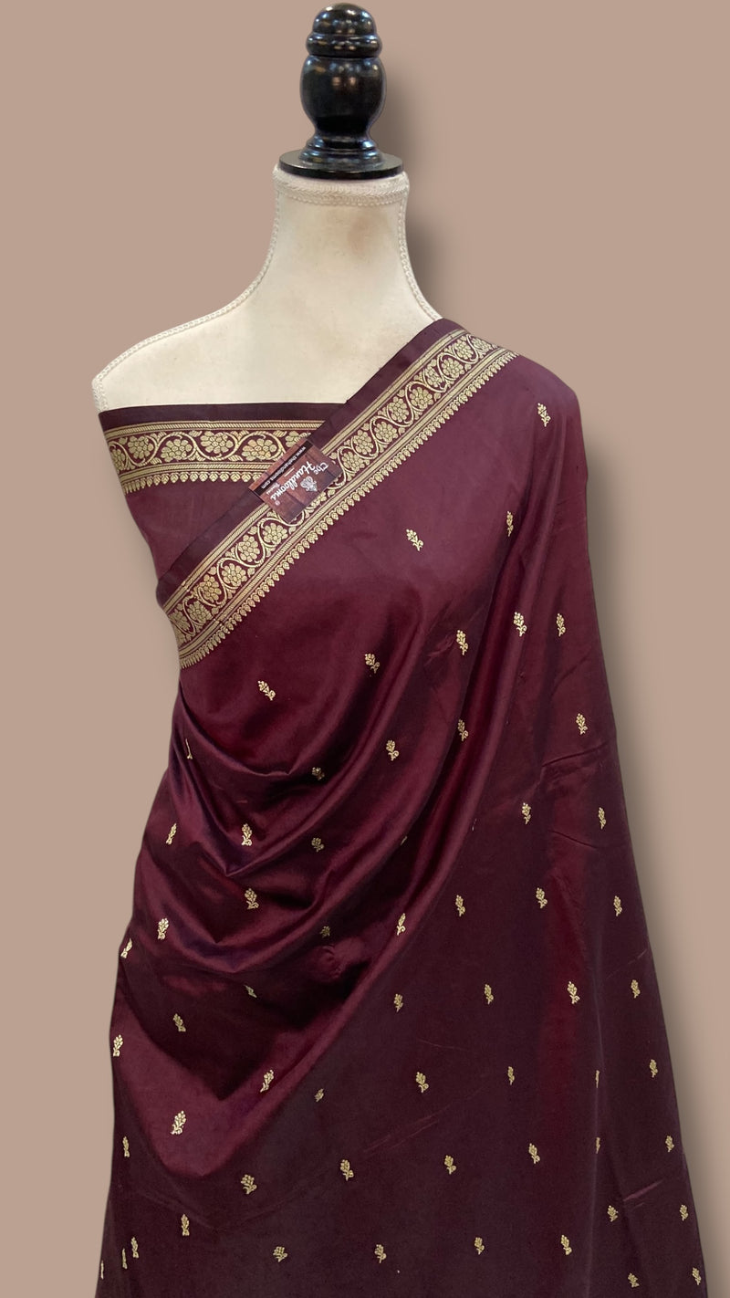 Pure Katan Silk Reshmi Zari Banarasi Handloom Saree - The Handlooms