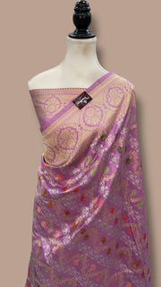 Ektara Pure Katan Silk Banarasi Handloom Saree - All over kadiyal Jaal work - The Handlooms