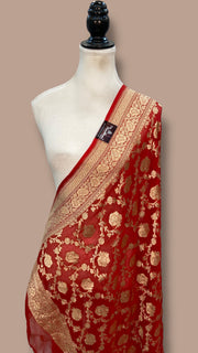 Pure Khaddi Georgette Handloom Dupatta - The Handlooms