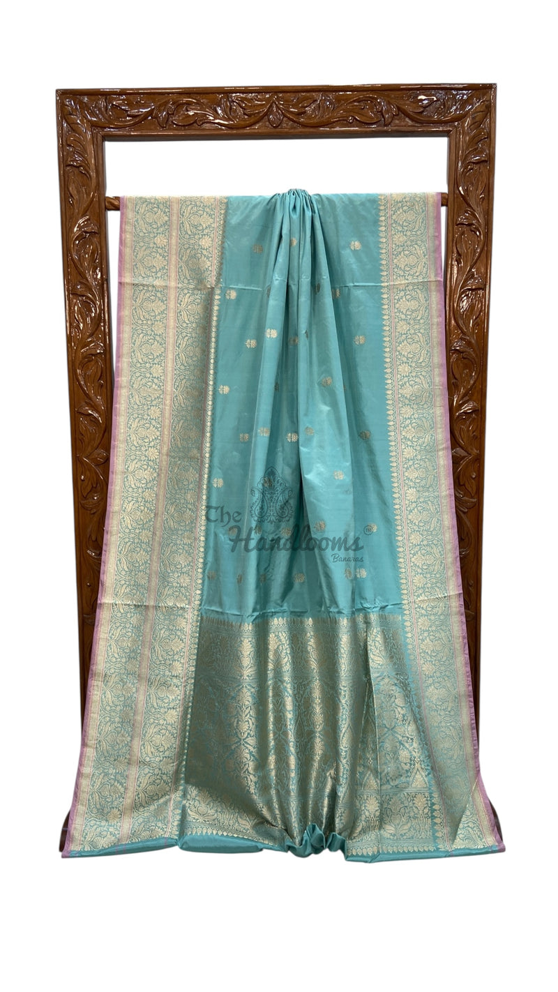 Pure Katan Silk Banarasi Handloom Saree - All Over Kadua Motifs - The Handlooms