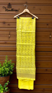 Pure Chanderi Cotton Banarasi Dress material - The Handlooms