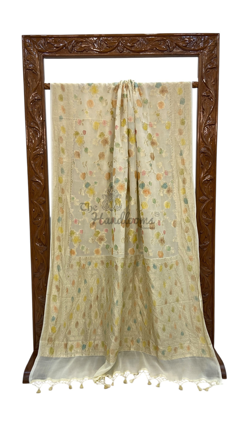 Pure Khaddi Georgette Handloom Banarasi Saree - The Handlooms