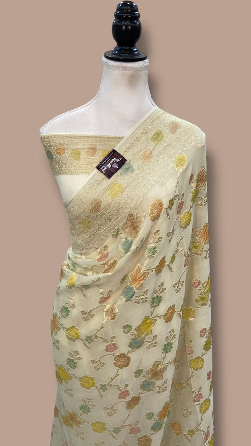 Pure Khaddi Georgette Handloom Banarasi Saree - The Handlooms