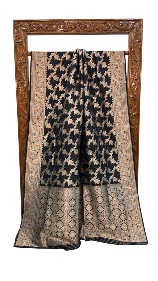 Pure Katan Silk Banarasi Handloom Saree - All Over Sona Roopa Jaal Work - The Handlooms