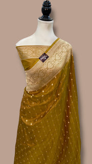 Pure Katan Silk Banarasi Handloom Saree - All Over Motifs - The Handlooms