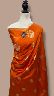 Pure Katan Silk Banarasi Handloom Saree - All over Kadua Motifs - The Handlooms