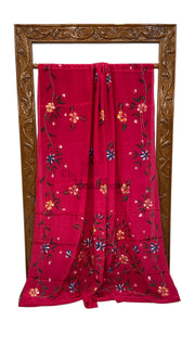 Pure Silk Handloom Banarasi Saree - Handwork Handbrush - The Handlooms