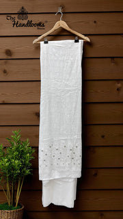 Pure Georgette Banarasi Chikankari 3-Piece Suit - The Handlooms