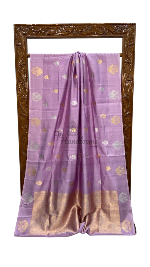 Pure Katan Silk Banarasi Handloom Saree - All over Kadua Motifs - The Handlooms