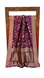 Ektara Pure Katan Silk Banarasi Handloom Saree - All Over Kadiyal Jaal Work - The Handlooms