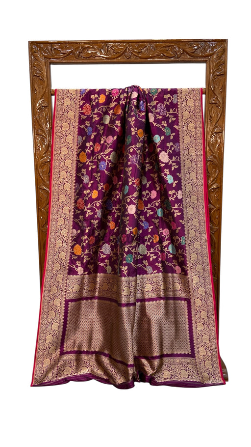 Ektara Pure Katan Silk Banarasi Handloom Saree - All Over Kadiyal Jaal Work - The Handlooms