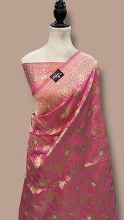 Pure Katan Silk Banarasi Handloom Saree - All over kadiyal Jaal work - The Handlooms