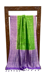 Pure Katan Silk Banarasi Handloom Saree - All over Kadua Motifs - The Handlooms