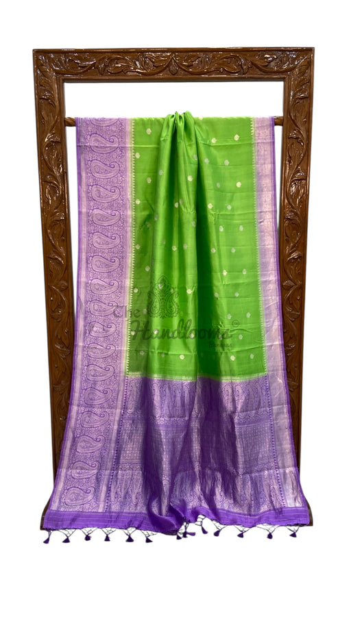 Pure Katan Silk Banarasi Handloom Saree - All over Kadua Motifs - The Handlooms