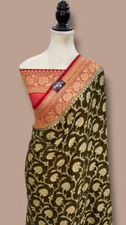 Pure Chiffon Khaddi Banarasi Saree - The Handlooms