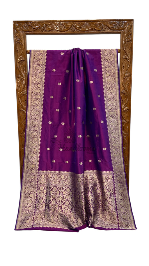 Pure Katan Silk Banarasi Handloom Saree - All Over Kadua Motifs - The Handlooms