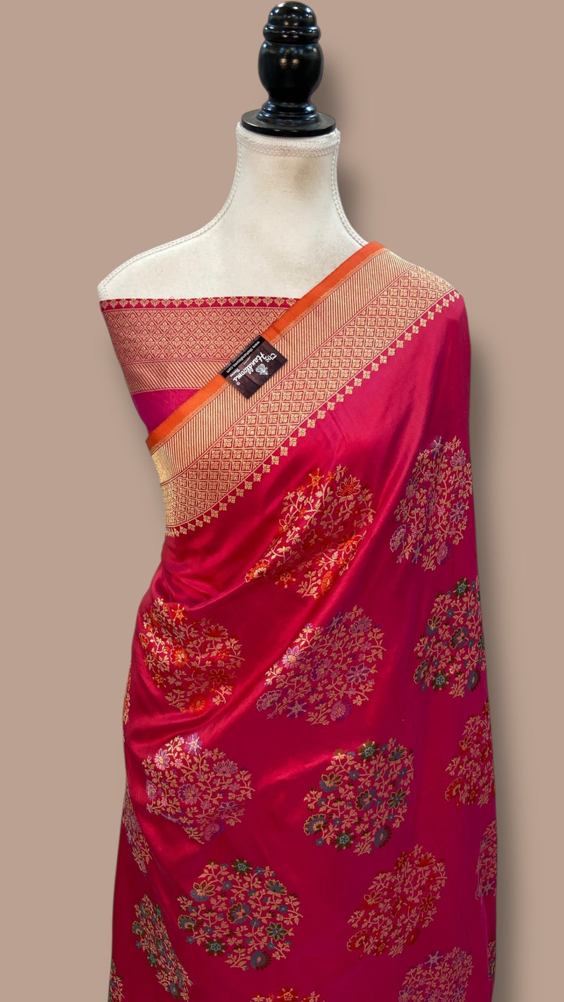 Ektara Pure Katan Silk Banarasi Handloom Saree - All Over Kadiyal Boota - The Handlooms