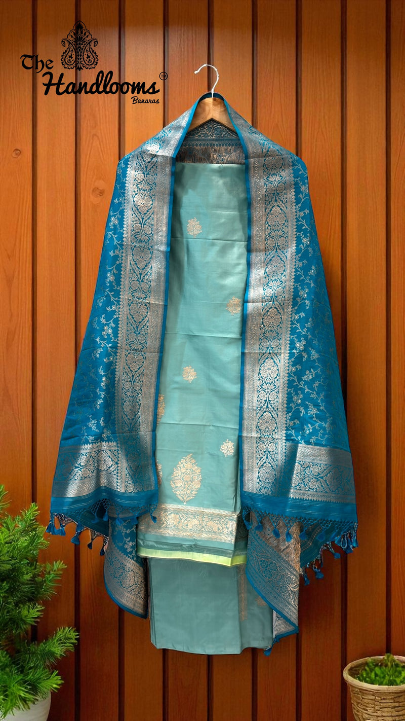 Pure Katan Silk Handlooms Banarasi Dress material - The Handlooms