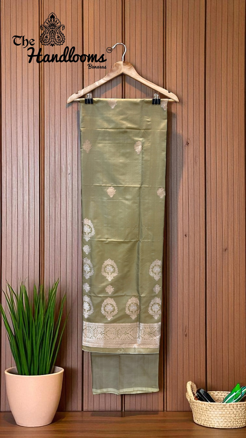 Pure Katan Silk Handlooms Banarasi Dress material - The Handlooms
