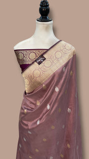 Pure Katan Silk Banarasi Handloom Saree - All Over Kadua Motifs - The Handlooms