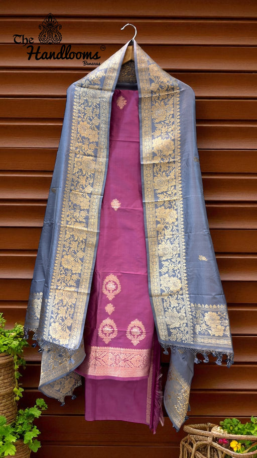 Pure Katan Silk Handlooms Banarasi Dress material - The Handlooms