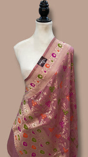 Pure Katan Silk Handloom Banarasi Dupatta - Meenakari - The Handlooms
