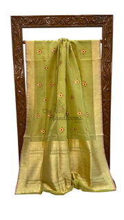 Pure Kora Handloom Banarasi All Over Kadua Motifs Saree - The Handlooms