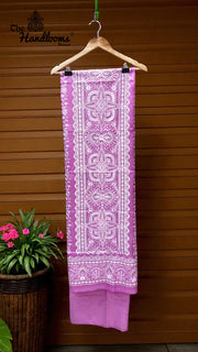 Pure Tussar Chikankari Handloom Banarasi Dress Material - The Handlooms