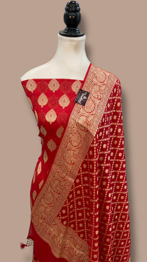 Pure Chiffon Khaddi Banarasi Dress material - The Handlooms