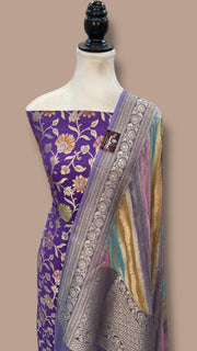 Khaddi Georgette Banarasi Dress material Water Zari - The Handlooms