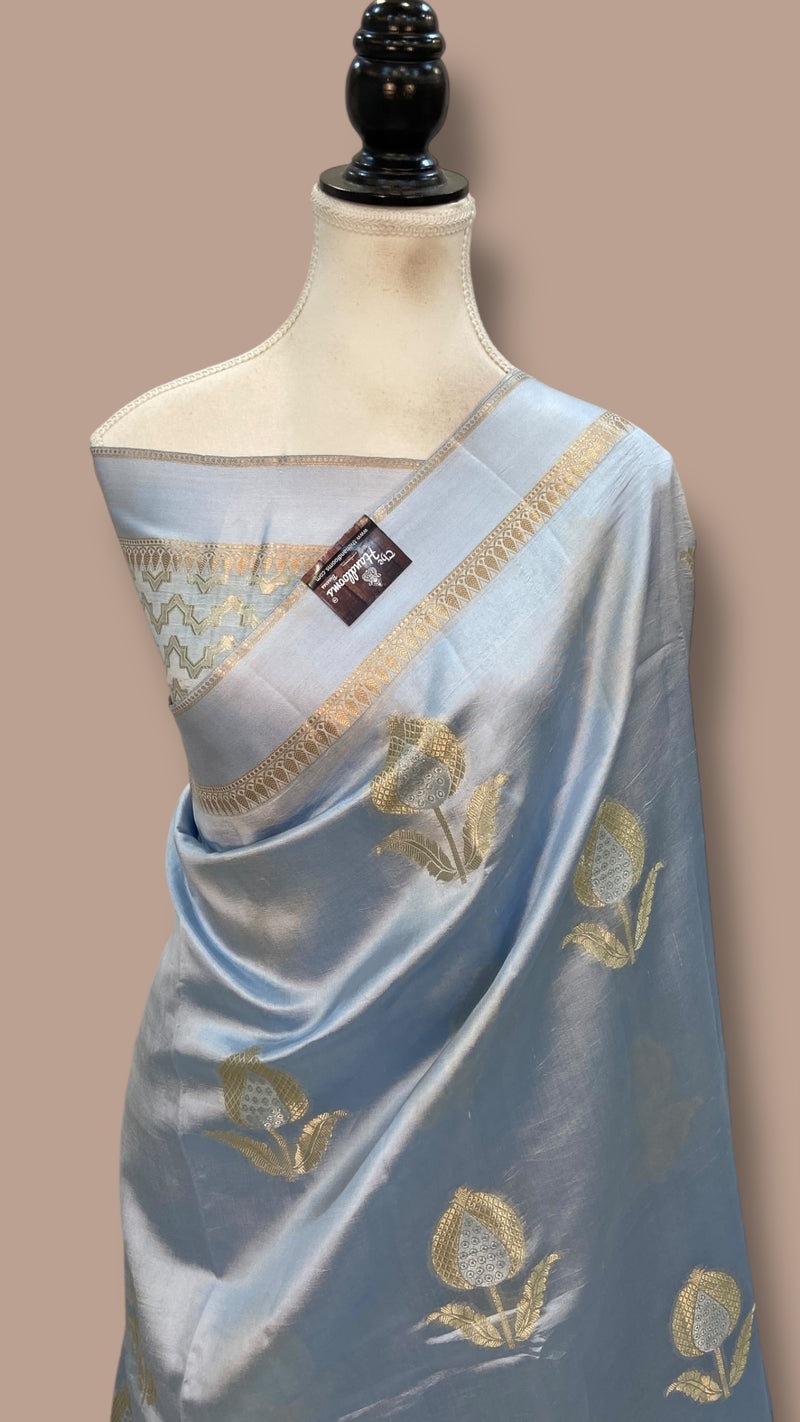 Pure Mango Silk Banarasi Handloom Saree - The Handlooms