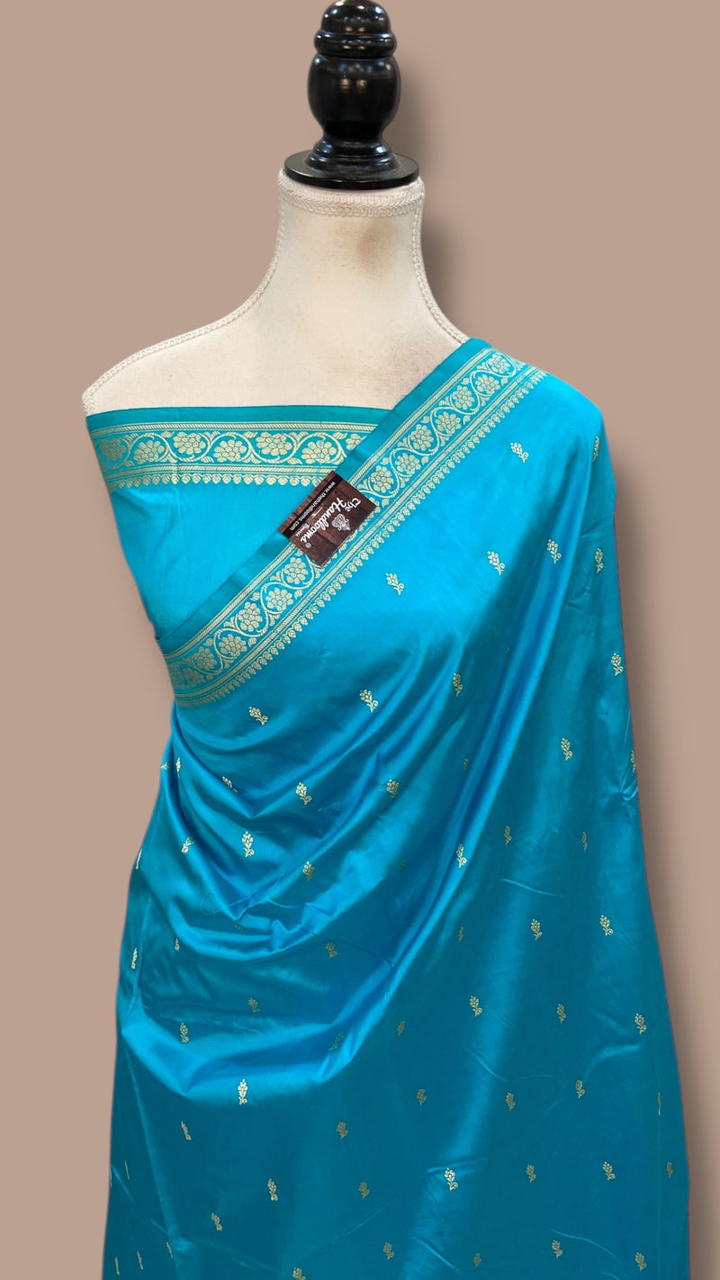 Pure Katan Silk Reshmi Zari Banarasi Handloom Saree - The Handlooms
