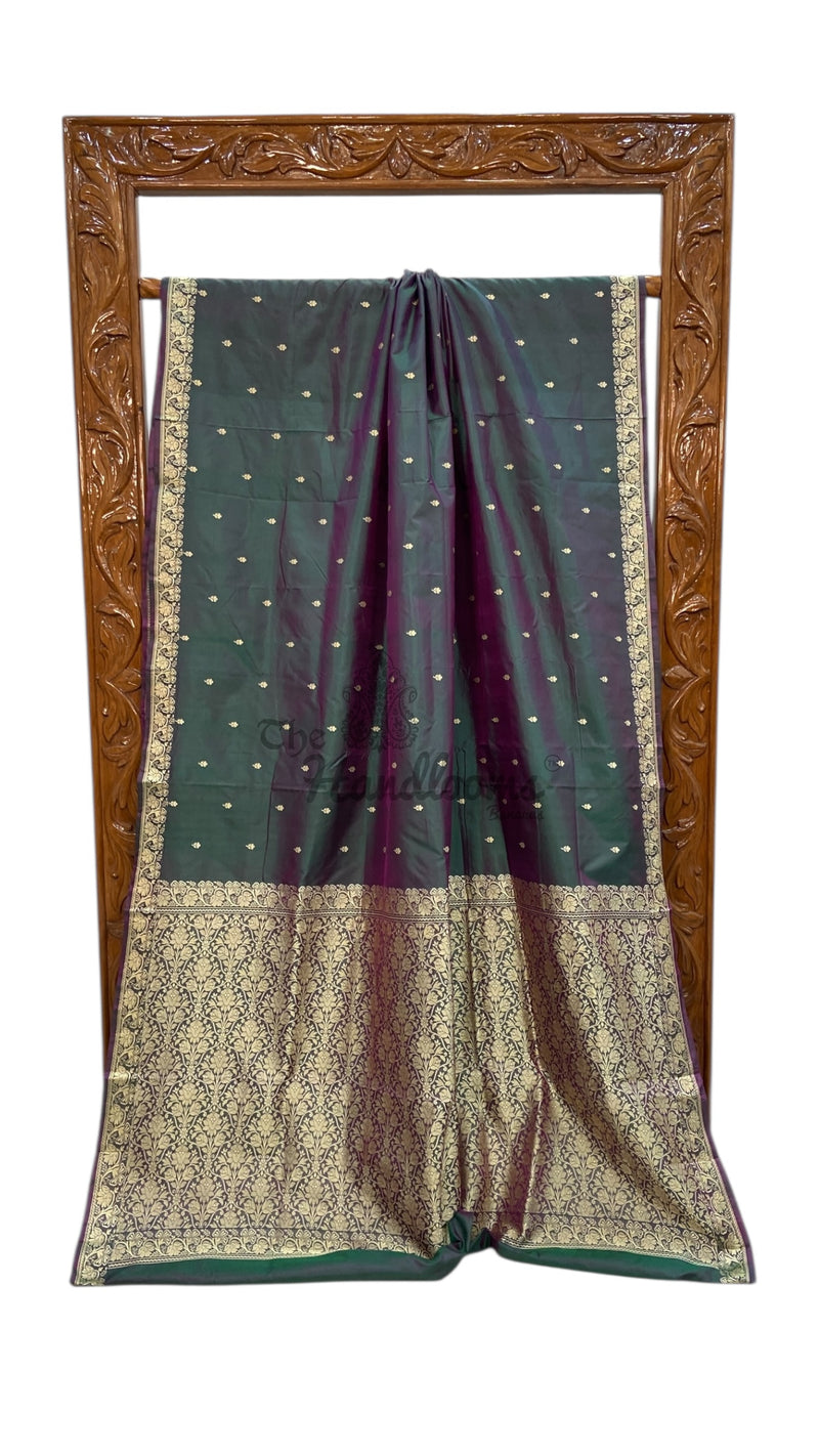 Pure Katan Silk Reshmi Zari Banarasi Handloom Saree - The Handlooms